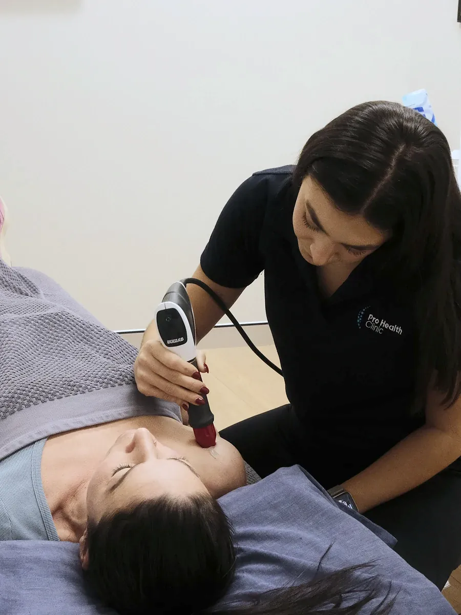 Dr Olivia Haralambous treating a patient at Pro Health Clinic